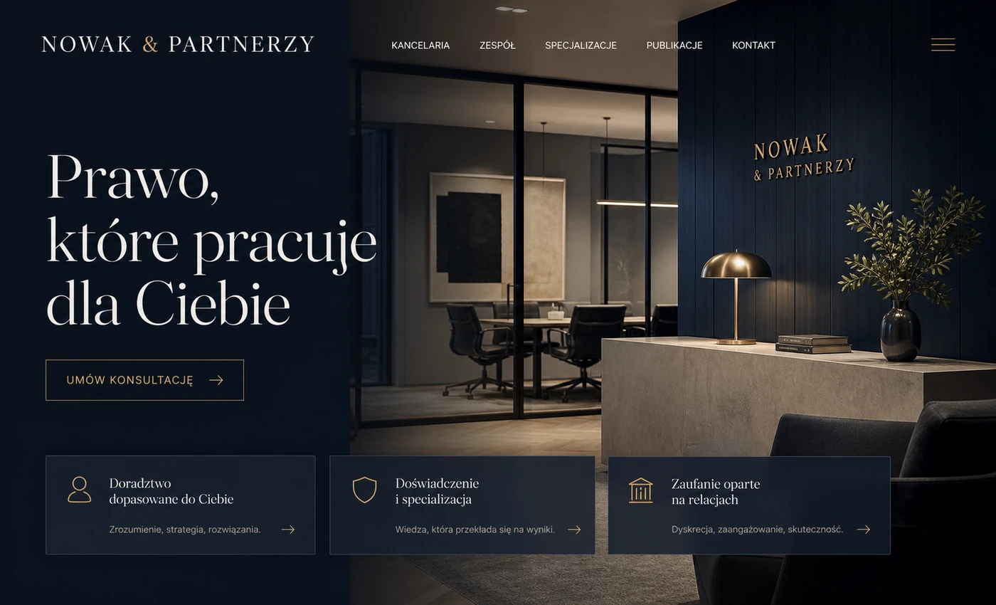 Przykładowa koncepcja strony kancelarii prawnej