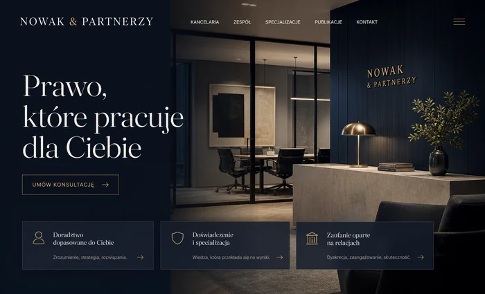 Przykładowa koncepcja strony kancelarii