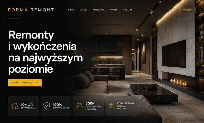 Przykładowa koncepcja strony firmy remontowej
